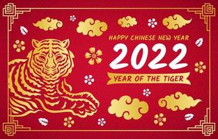 nouvel an chinois l'année du fond du tigre vecteur