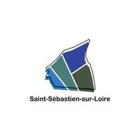 carte France pays avec ville de Saint Sébastien sur Loire, géométrique et coloré logo conception modèle élément vecteur