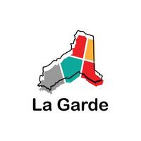 carte France pays avec ville de la garde, géométrique et coloré logo conception modèle élément vecteur