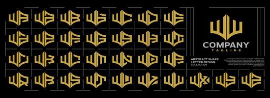 élégant ligne initiale lettre w ww logo paquet vecteur