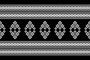 traditionnel noir ethnique motifs ikat géométrique en tissu modèle traverser point.ikat broderie ethnique Oriental pixel noir arrière-plan.abstrait, illustration. texture, décoration, papier peint. vecteur