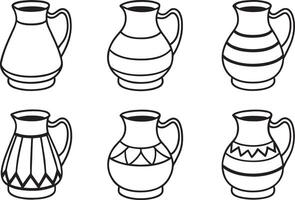 ensemble de des vases Icônes pour la toile conception isolé sur blanc Contexte vecteur