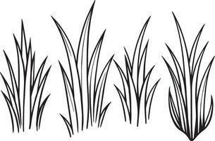 noir silhouettes de herbe sur une blanc Contexte. illustration. vecteur