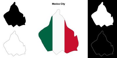 Mexique ville Etat contour carte ensemble vecteur
