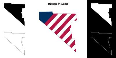 Douglas comté, Nevada contour carte ensemble vecteur