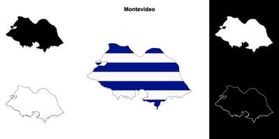 Montevideo département contour carte ensemble vecteur
