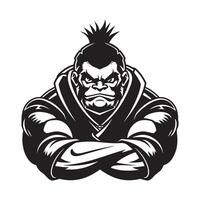 sumo lutteur dessin animé conception image. noir et dessin animé illustration de une sumo lutteur vecteur