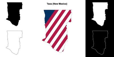taos comté, Nouveau Mexique contour carte ensemble vecteur