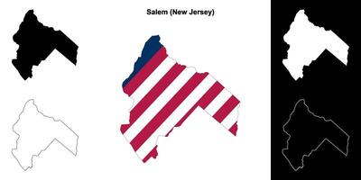 salem comté, Nouveau Jersey contour carte ensemble vecteur