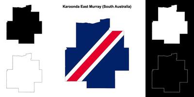 karoonda est murray Vide contour carte ensemble vecteur