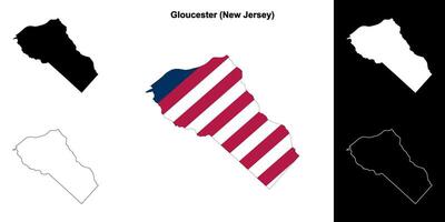 gloucester comté, Nouveau Jersey contour carte ensemble vecteur