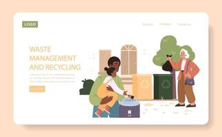 déchets la gestion et recyclage ensemble. vecteur