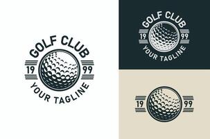 rétro ancien illustration de professionnel le golf club et balle. , symbole, icône, modèle vecteur