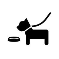 chien silhouette icône avec animal de compagnie aliments. vecteur