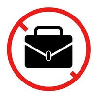 affaires sac et interdit signe. non bagage autorisé. vecteur