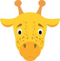 girafe visage dans dessin animé style pour les enfants. animal visages illustration séries vecteur