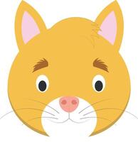 chat visage dans dessin animé style pour les enfants. animal visages illustration séries vecteur