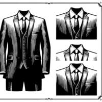 noir et blanc illustration de une paire de Masculin affaires costume vecteur