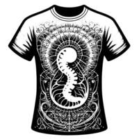 noir et blanc illustration de une blanc T-shirt vecteur