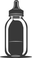 silhouette bébé bouteille plein noir Couleur seulement vecteur