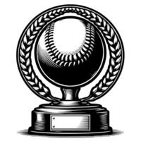 noir et blanc illustration de une Célibataire base-ball vecteur