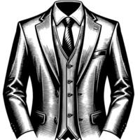 noir et blanc illustration de une paire de Masculin affaires costume vecteur