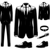 noir et blanc illustration de une paire de Masculin affaires costume vecteur