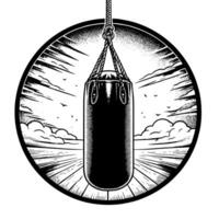 noir et blanc illustration de une perforation sac vecteur