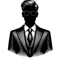 noir et blanc illustration de une paire de Masculin affaires costume vecteur