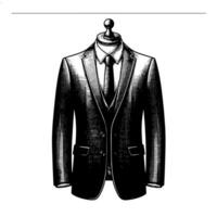 noir et blanc illustration de une paire de Masculin affaires costume vecteur