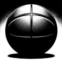 noir et blanc illustration de une Célibataire basketball vecteur