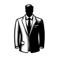 noir et blanc illustration de une paire de Masculin affaires costume vecteur