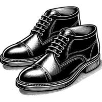 noir et blanc illustration de une paire de Masculin cuir des chaussures vecteur