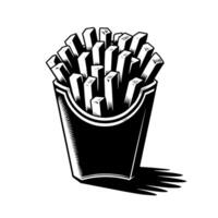 noir et blanc illustration de français frites vecteur