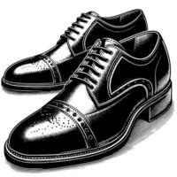 noir et blanc illustration de une paire de Masculin cuir des chaussures vecteur