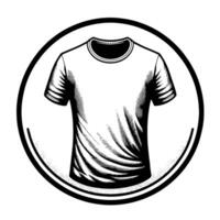 noir et blanc illustration de une blanc T-shirt vecteur