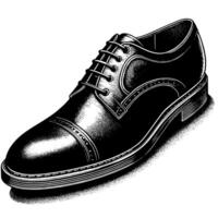 noir et blanc illustration de une paire de Masculin cuir des chaussures vecteur