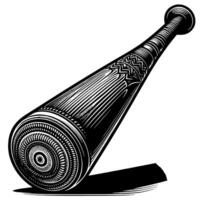 noir et blanc illustration de une Célibataire base-ball chauve souris vecteur