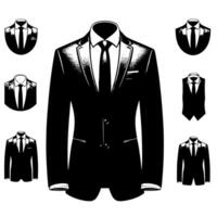 noir et blanc illustration de une paire de Masculin affaires costume vecteur