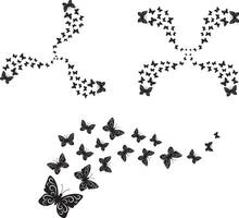 flottant papillons, papillon, papillon essaim, papillon silhouette vecteur