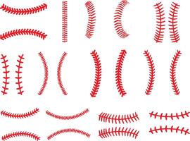 base-ball des points de suture, base-ball lacets, sport, balle molle des dossiers vecteur