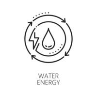 nettoyer pouvoir, vert l'eau énergie mince ligne icône vecteur