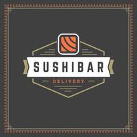 Sushi restaurant logo illustration. vecteur