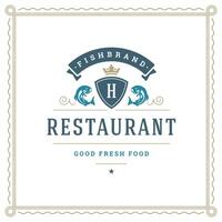 Fruit de mer restaurant logo illustration. vecteur