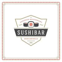 Sushi restaurant logo illustration. vecteur