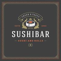 Sushi restaurant logo illustration. vecteur