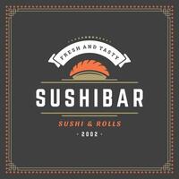 Sushi restaurant logo illustration. vecteur