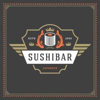 Sushi restaurant logo illustration. vecteur