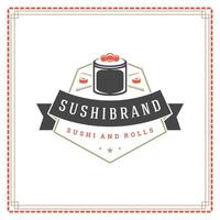 Sushi restaurant logo illustration. vecteur