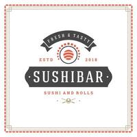Sushi restaurant logo illustration. vecteur